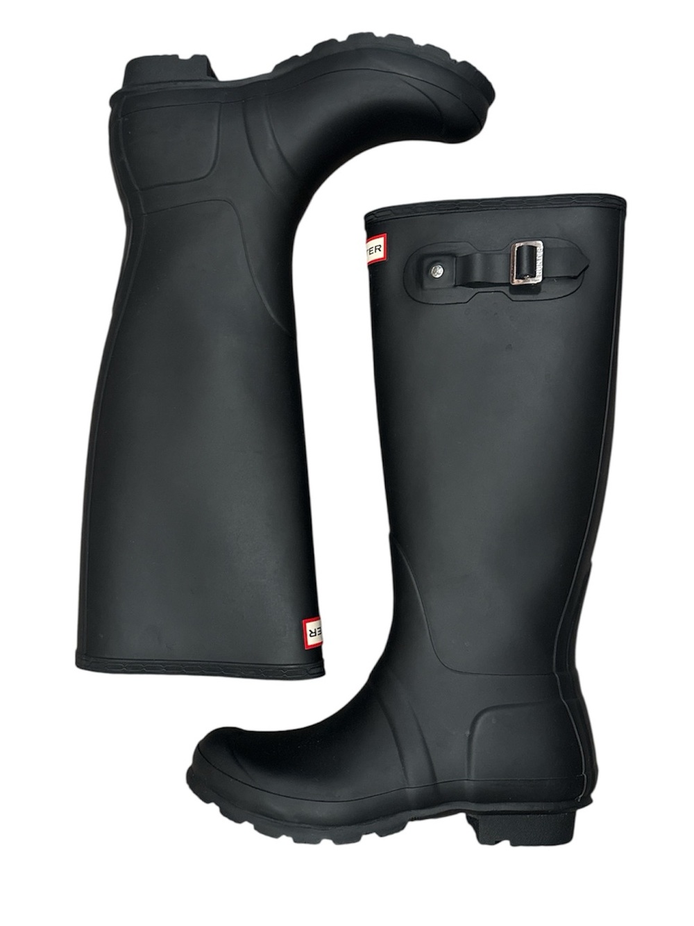 Black tall hunter rain boots - size 7